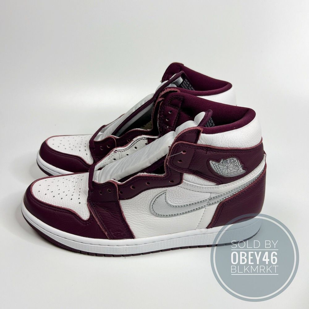 Air Jordan 1 Retro High OG Bordeaux White Metallic 555088-611 Mens  9